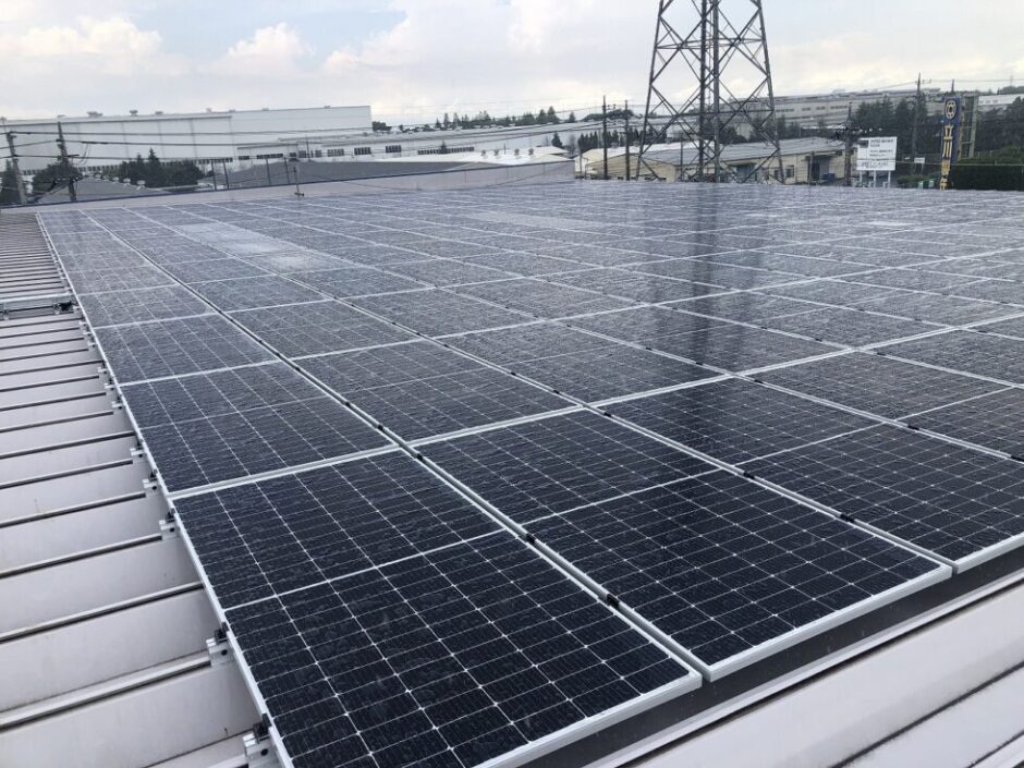 茨城県常総市の企業様(自家消費型太陽光発電)の施工写真